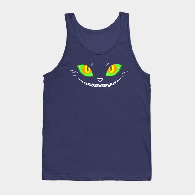 Creepy Cat Face Tank Top by sky665